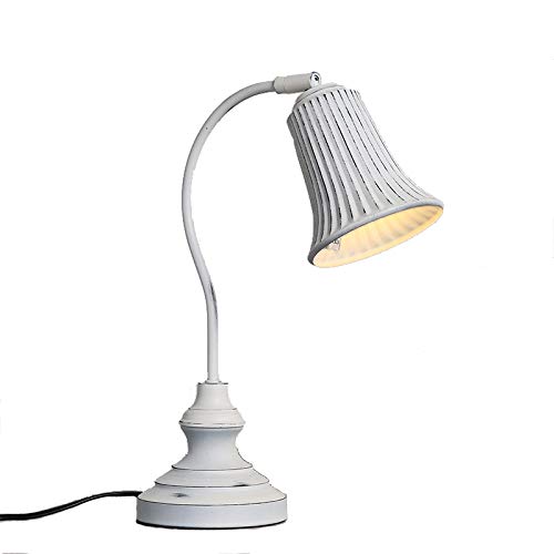 Vintage Weiß Arbeitsplatzlampe Metall Leselampe Verstellbare Schreibtischlampe E14 Retro Tischleuchte Schlafzimmer Nachttisch Lampe Arbeitsplatz-Leuchte