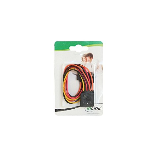InLine SATA Strom-Y-Kabel, SATA Buchse an 2x SATA Stecker mit Sicherheitslasche, 0,15m - 2