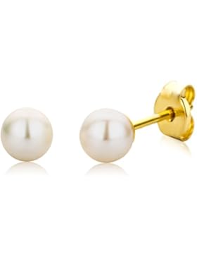 Miore Ohrringe Mädchen / Kinder/  jugend, Schmuck Gelbgold Ohrstecker 9 Karat / 375  Gold 4 mm