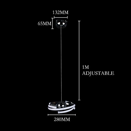 ELINKUME 23W LED moderna lámpara colgante de techo iluminación decorativa, ajustable DIY lámpara