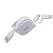 Produktbild USB Kabel Ladekabel Quick-Charge USB Verbindungskabel HDMI-Kabel stabil Datenübertragung Datenkable 1M/3FT Universal Micro USB & Type-C 2 in 1 Retractable Data Charger Cable Cord Klein und niedlich
