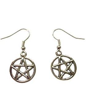 Fünfstern heidnisch Wicca Pentagramm-Ohrringe