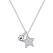 Produktbild XIAOSO 925 Silber Hantel Bell Star Halsketten & Anhänger Für Frauen Miro-Gepflasterte Fünfzackige David Star Chain Torque Accessary