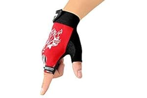 YJZQ Mitaines de sport pour enfants - Respirantes et antidérapantes - Gants de cyclisme résistants aux chocs - Pour équitation, moto, vélo, camping, randonnée, escalade, fitness, protection UV