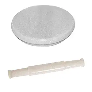 Shree Shyam Creation Premium Marble Super White Chakla Belan Set/Marble Rolling Pin Premium 9 Inch