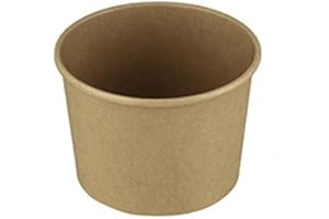 Arredo Chef Bol à Soupe en Carton kraft, Pot en papier, Gobelet pour Crème Glacée, Bol jetable Étanche et Résistant à la Chaleur lot de 50 pièces (490 ML, Sans couvercle)