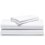 Set de sábanas basic de 4 piezas para camas dobles de matrimonio compuesto por sabana encimera blanca 240x280 cms, sabana bajera ajustable de 150 x 200 x 30 cms y dos fundas de almohada de 50 x 85 cm