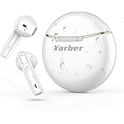 Yarber Cuffie Bluetooth Senza Fili, Auricolare Bluetooth con Custodia di Ricarica Portatile, Riduzione del Rumore, Touch Control, Cuffie Sportive Impermeabili IPX7 per iPhone Android