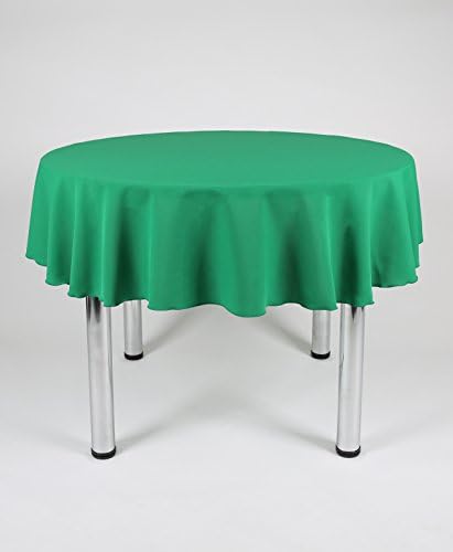 Emerald Green Large Round Lightweight Fabric Tablecloth 70" Diameter (178cm) With 2 Side Joins (Polyester, not cotton)