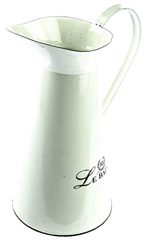 SIDCO ® Dekokanne Le Bain creme Metallkanne Landhausstil Nostalgie Wasserkanne Krug - 4