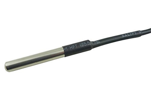 Aihasd Wasserdicht Temperaturfühler Kabel 1M DS18B20 Kabelfühler Digital Thermometer Probe Sensor Edelstahl - 4