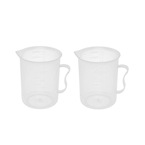 TOOGOO(R) 3 Stueck Schueler labor Kunststoff Wasser fluessigkeitsbehaelter Messbecher 300mL - 2