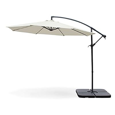 Alice's Garden - Parasol déporté rond Ø300cm - Hardelot - Ecru/crème - Manivelle anti-retour | Toile déperlante | Facile à utiliser