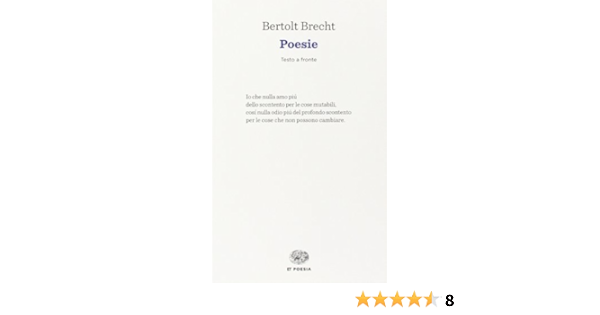 Le Poesie Amazon It Brecht Bertolt Libri
