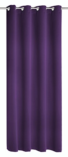 Albani Moments Blackout 254501 hochwertiger Ösenschal, Verdunkelungs Vorhang aus weichfließendem, blickdichten Stoff, trendige Fertiggardine in Top Qualität, Schal in Farbe: Lila, Maße: 245 x 140 cm (H x B)