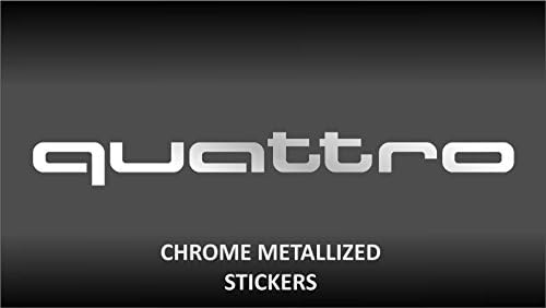 2x Audi Quattro Chrome 20 cm Tuning Decal Sticker for Car Motorbike Pick-Up