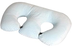 GEHANICO Zwillingskissen Stillkissen Multifunktionales Pflegekissen für Zwillinge stillendes Kissen Twin Pillow Baby Ausstattung für Schwangere Frauen Baumwollstoff Twin Stützkissen (Blau)