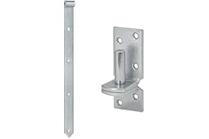 HAUS & DACH Ladenband Set, blau verzinkt inkl. Kloben, Ladenbandlänge: 600 mm, Durchmesser Kloben: 13 mm Eng