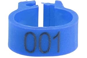 TNFEEON 100PCS/Bag 8MM Anillos de Bandas de Paloma de plástico, 001-100 Anillos de Bandas de Patas de pájaro de Paloma de plástico numerados con número(Azul)