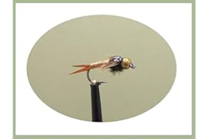 TROUTFLIES GOLDHEAD NYMPHS Copper John Trout Flies 6 x BARBLESS Goldhead Copper Johns, Choice of sizes