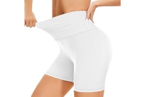 BLONGW Cycling Shorts Women- High Waisted Biker Shorts Tummy Control Black Yoga Gym Workout Athletic Running Sports Short Leggings UK