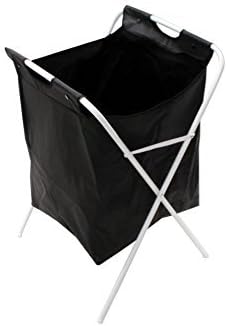 Foldable Black Laundry Basket Washing Bag Metal Framed Large Capacity Storage