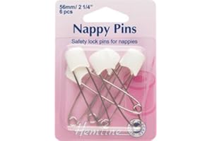Hemline Bloqueo de seguridad para pañales (56 mm, 6 unidades), color blanco