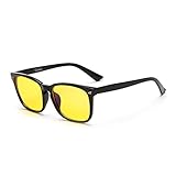Cyxus filtro de luz azul bloqueo uv gafas risistencia a la fatiga de los ojos [gafas de salud] para el juego de la PC / computadora / tv / teléfono celular, unisexo（hombres / mujeres) moda negro marco lente amarilla