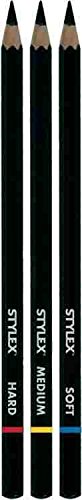 STYLEX 28694 Kohlestifte, Drei Verschiedene Härtegrade, 3-er Set - 2