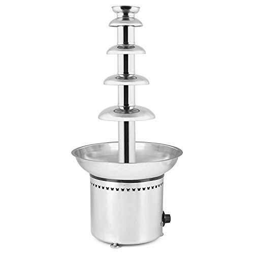 ZauberLu 68CM Schokobrunnen 5 Etagen Schokoladenbrunnen Profi Schokoladenfontäne mit Lebensmittelechte Förderschnecke Edelstahl-Kaskaden für Perfekten Schokoladenfluss (5 Etagen Schokobrunnen) - 4