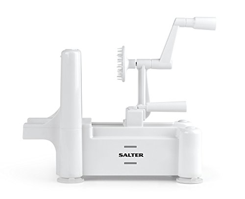 Salter BW04294 Spiralizer multifunción Blanco para Verduras y Fruta con 3 Cuchillas