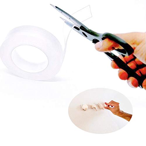 Adhésif nano adhésif réutilisable, lavable, transparent,double face, nano pads de gel pour fixer tapis, téléphone,stylo,clé multifonction, bandes adhésives amovibles,adhérence sans résidu 3/meter