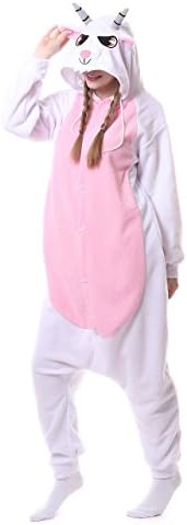 Mcdslrgo Unisex Animal Costume Onesie Adults Sleepwear Costume Anime Cosplay Christmas Pajamas (XL, Goat)