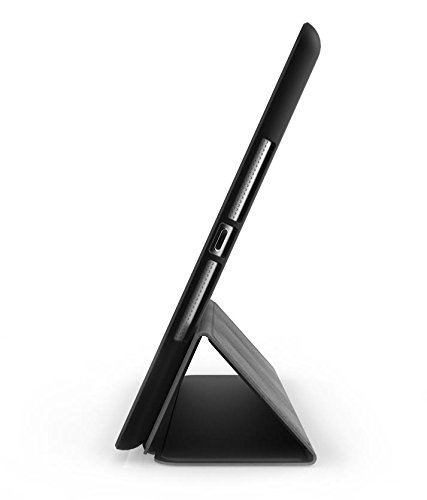 Khomo iPad Pro 12.9″ Hülle Schwarzes Kunstleder Gehäuse mit doppelten Schutz ultra dünn und leicht, Smart Cover – Dual Leather Black - 4