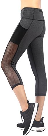 Women‘s Capri Yoga Pants Mesh Workout Leggings Active Running Pants