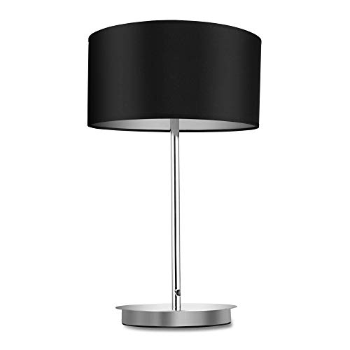 Preisvergleich Produktbild SPARKSOR Nachttischlampe Modern Black Fabric Light Shade Schreibtischlampe für Schlafzimmer Wohnzimmer Hotel, Büro, Bibliothek