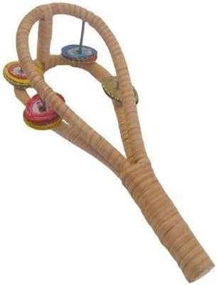 Africa Heartwood Project African Bottle Cap Tambourine, Double Sistrum Shaker Rattle