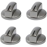 SUPERVAC Bosch ve Siemens ile Uyumlu Ocak Fırın D&uuml;ğmesi, 4'l&uuml; Set, Gri