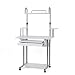Produktbild Songmics 80 x 57 x 135 cm Computerschreibtisch mit Tastaturauszug, Schubladen, 3 Regale, 4 Kunststoffrollen weiß PC Tisch für das Home Office LCD778W