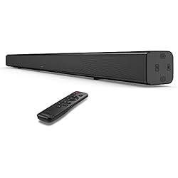 Barra de Sonido Bluetooth 4.2 con subwoofer inalámbrico de 32 Pulgadas, Sistema Bass réflex, Sonido Virtual Envolvente, Cable óptico Incluido, tecnología DSP, Negro