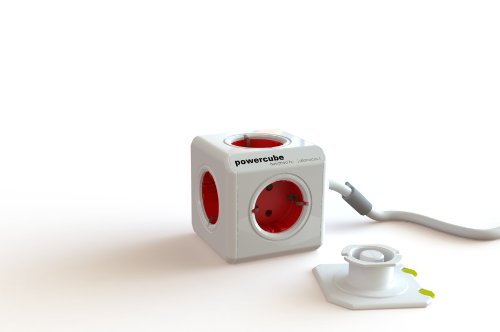 Allocacoc PowerCube Extended Steckdosenleiste (5x Verteiler, 230V Schuko) rot