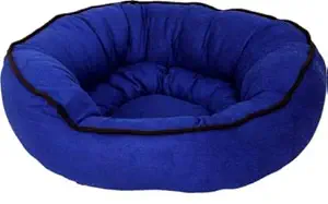 Fristone Pet Store Round Shape Reversible Ultra Soft Ethnic Velvet Bed for Dog/Cat Blue -Small