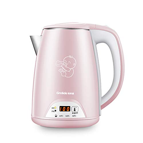 JF teindre automatiquement la Bouilloire lectrique 1.5L Cafetire en Acier Inoxydable 1500W Rapide Chauffage/bullition Protection Sec sans BPA LED sans Fil Indicateur