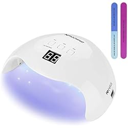 NAVANINO Lámpara Secador de Uñas, LED/UV Gel Esmalte de Uñas Curado Luz Máquina,3 modos de tiempo,99s Modo de calor bajo y Pantalla LED Para Manicura/Pedicure Nail Art en el Hogar ect
