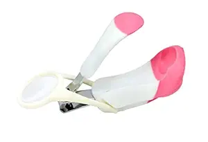 Mastela? Baby Safety Nail Scissor/Clipper/Manicure/Pedicure/Baby Magnifier Nail Cutter/Safety Cutter Care for New Born Baby/Toddler/Kids/Children (Nail Cutter Lens Pink, Pack of 1)