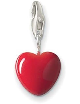 Thomas Sabo Herz Charm Silber Anhänger klein rot 0125-007-10