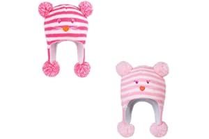 LANGZHEN Gorra de bebé de Invierno para niños pequeños en la Ciudad de Lang, Gorra térmica de Punto con Tapa de Oreja y Revestimiento de Lana pequeña Beanie