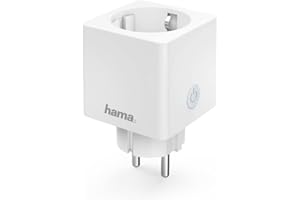 Hama gniazdo sterowane (działa z WiFi, z pomiaremzużycia energii, prąd 16A, 3680W, kompatybilne z Amazon Alexa, Google Assistant, iOS i Android) białe