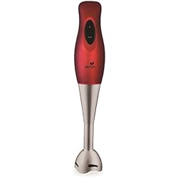 Senya mixeur plongeant Soft Touch, 2 vitesses, pied détachable en acier inoxydable, Rouge finition gomme 200W, SYCP-M014