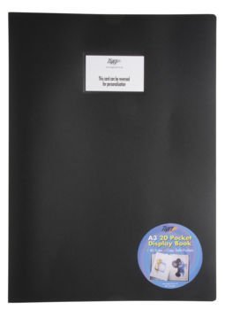 A3 Flexicover Black Display Book Presentation Foldes Portfolio - 20 Pkt